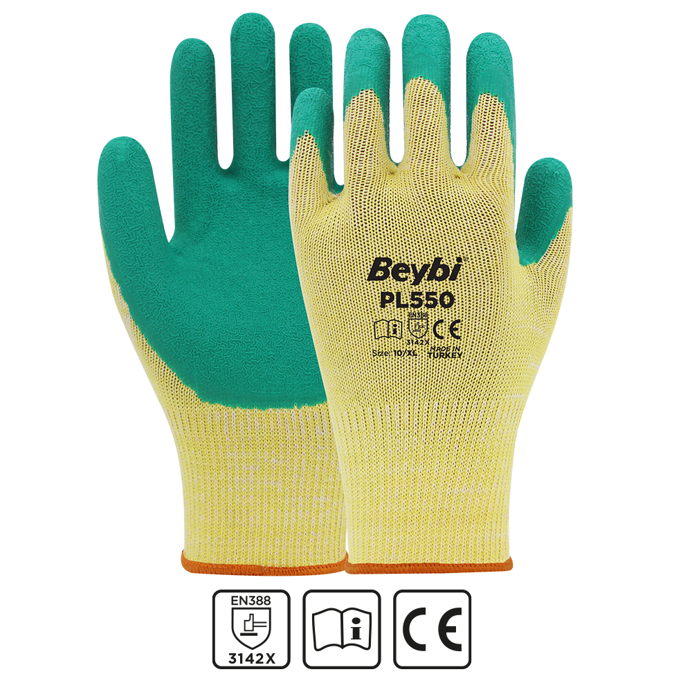 PL550 Polyester Knitted Latex Gloves