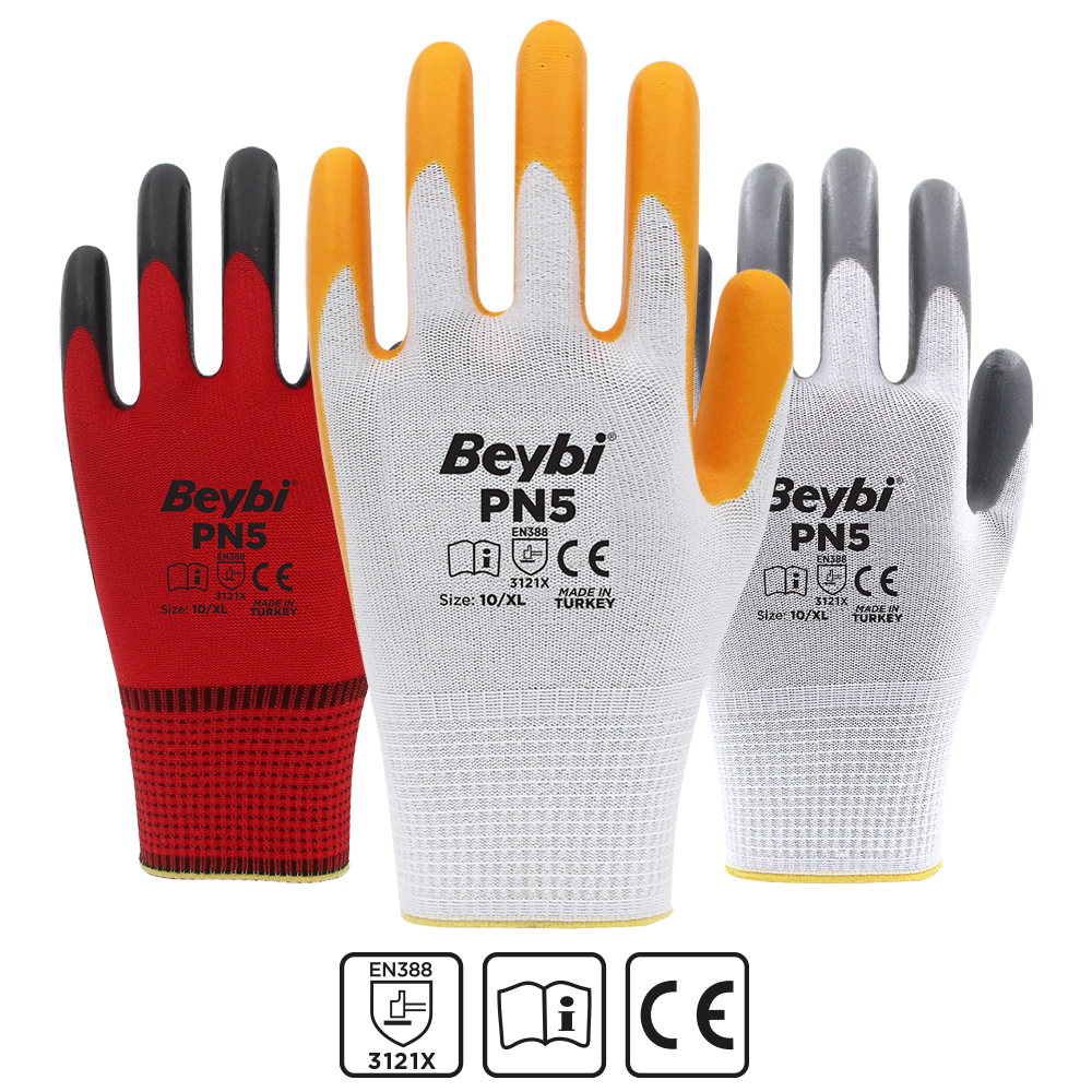 PN5 Polyester Örme Nitril Eldiven