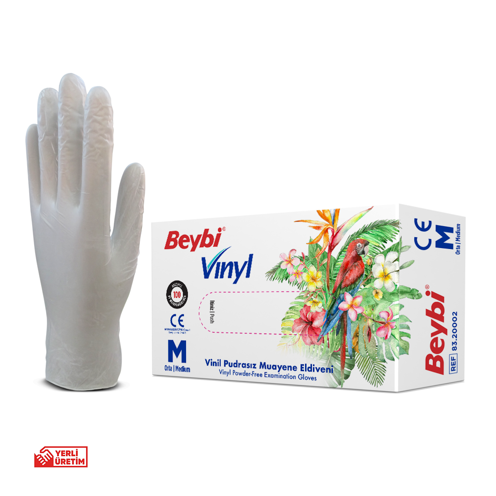 Vinyl Powder Free Examination Gloves Box of 100