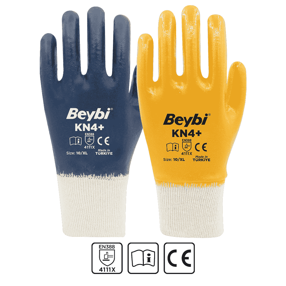 KN4+ Cotton Nitrile Gloves