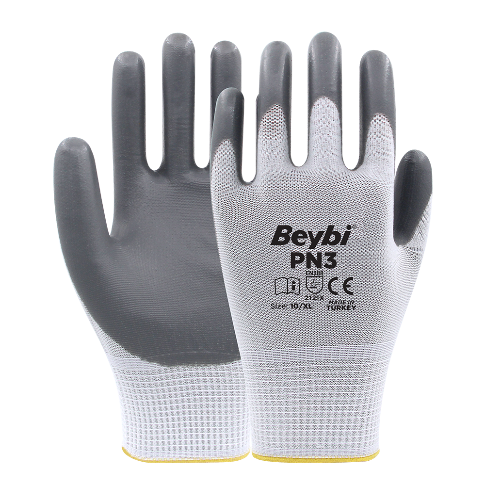 PN3 Polyester Örme Nitril Eldiven