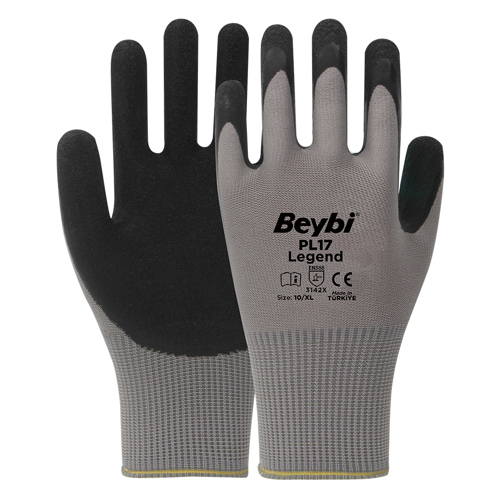 PL17 Legend Polyester Örme Lateks Eldiven