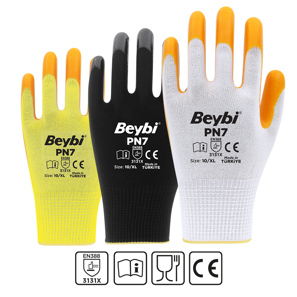 PN7 Polyester Örme Nitril Eldiven