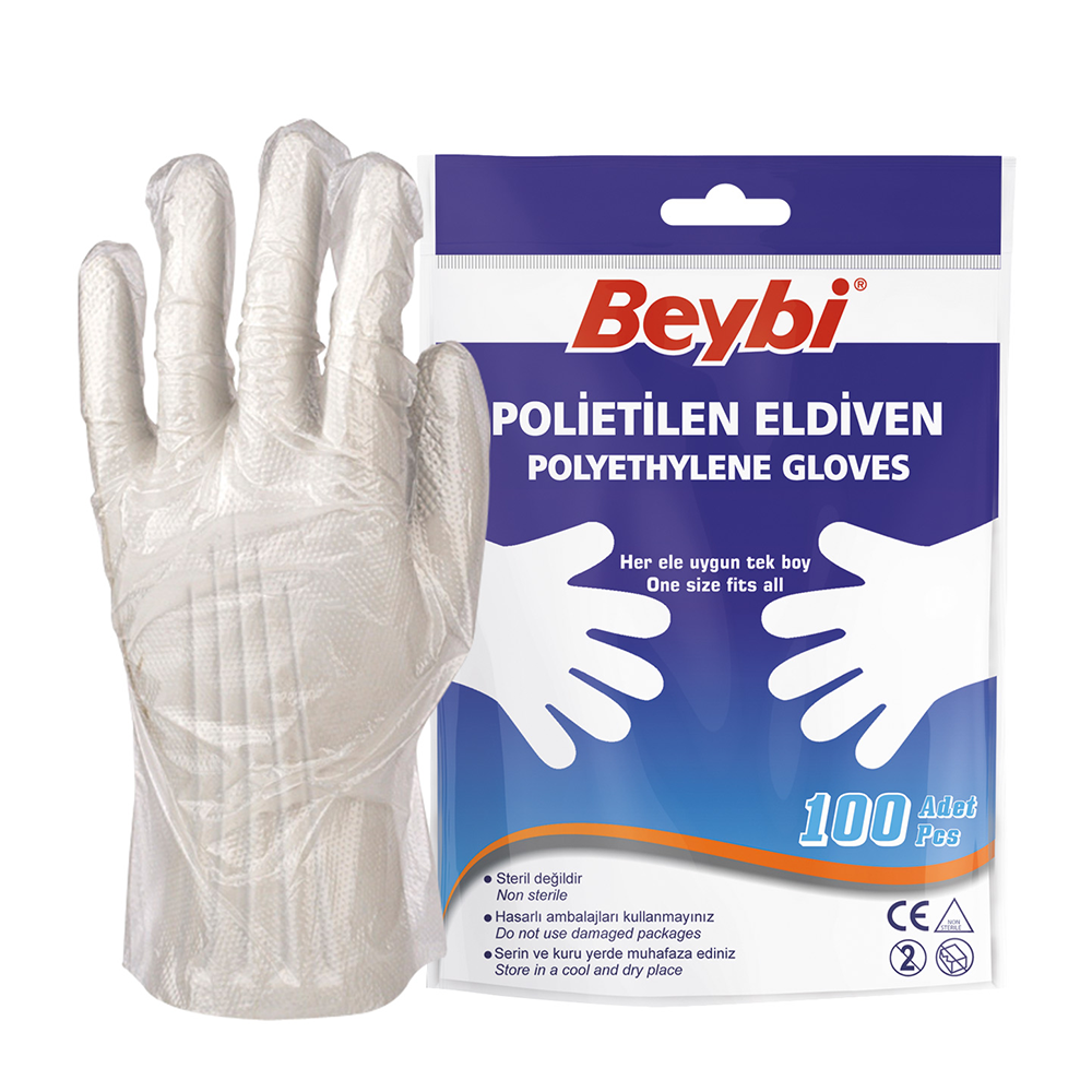 PET (Polietilen) Eldiven - 100'lük Poşet