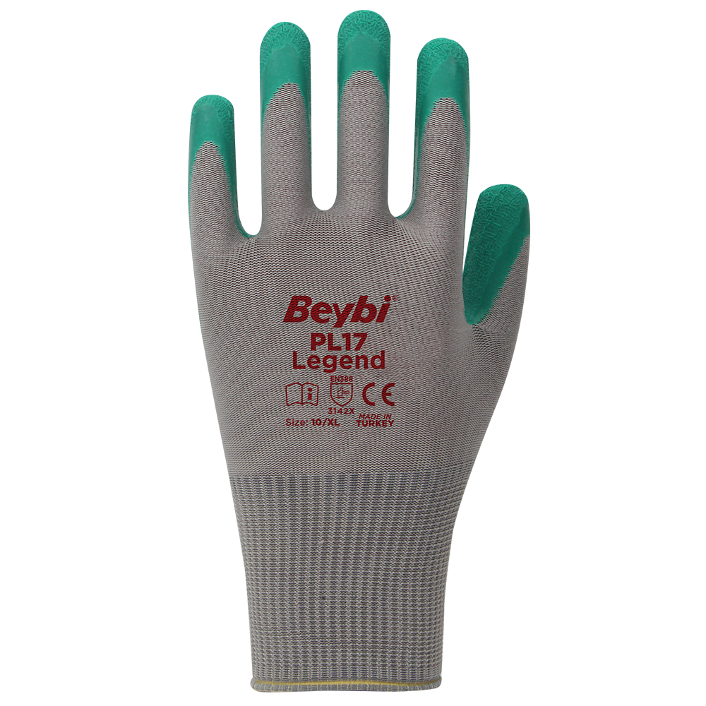 PL17 Legend Polyester Knitted Latex Gloves